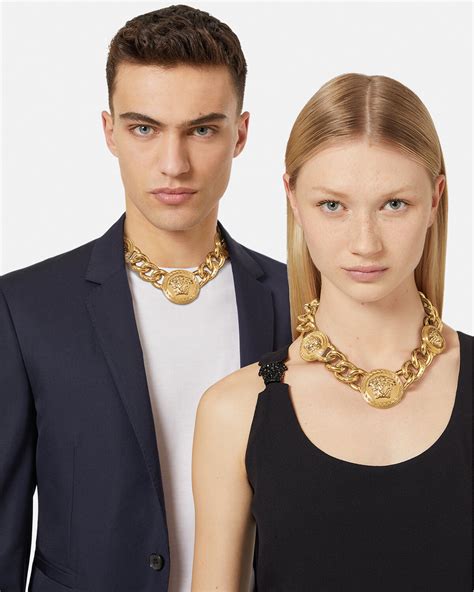 versace chain necklace women|custom solid gold Versace necklace.